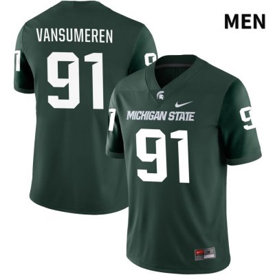 Men's Michigan State Spartans NCAA #91 Alex VanSumeren Green NIL 2022 Authentic Nike Stitched College Football Jersey BK32Y26IX